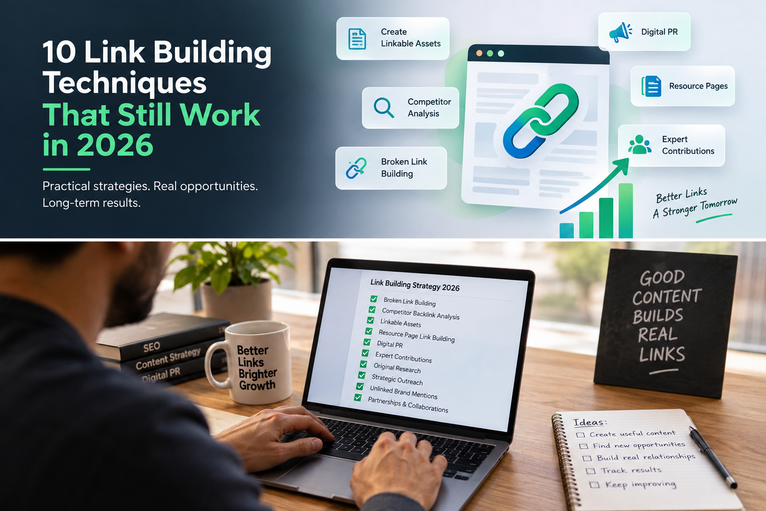Link building techniques for SEO in 2026.