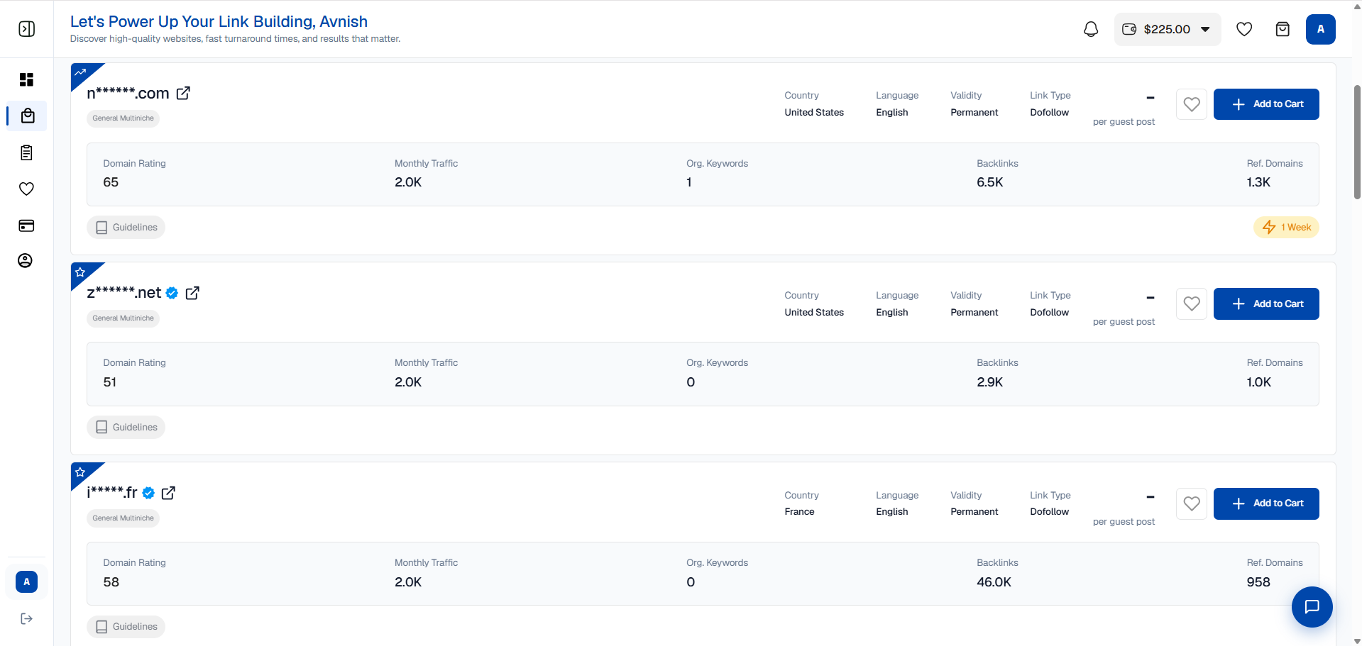 Linkpedia Dashboard